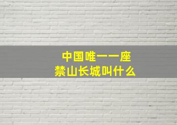 中国唯一一座禁山长城叫什么