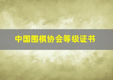 中国围棋协会等级证书