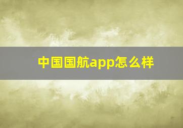 中国国航app怎么样