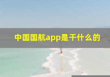 中国国航app是干什么的