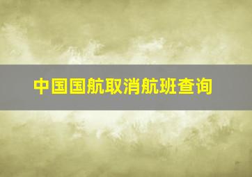 中国国航取消航班查询