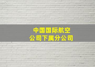 中国国际航空公司下属分公司