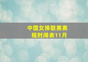 中国女排联赛赛程时间表11月