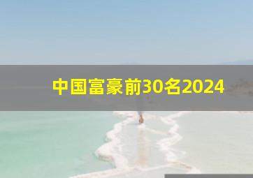 中国富豪前30名2024