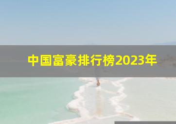 中国富豪排行榜2023年