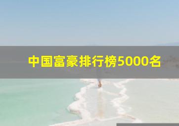 中国富豪排行榜5000名