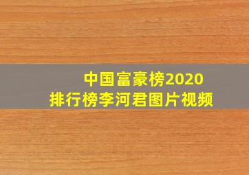 中国富豪榜2020排行榜李河君图片视频