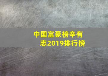 中国富豪榜辛有志2019排行榜