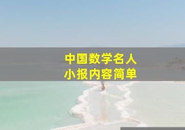 中国数学名人小报内容简单