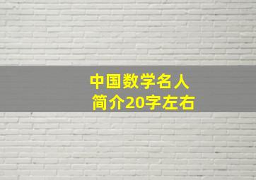 中国数学名人简介20字左右