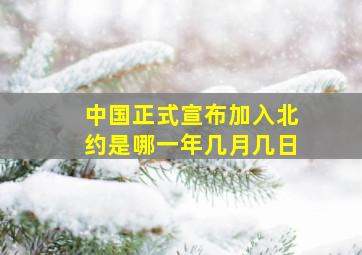 中国正式宣布加入北约是哪一年几月几日