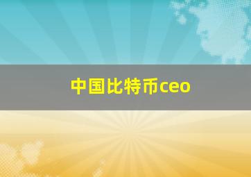 中国比特币ceo