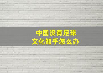 中国没有足球文化知乎怎么办