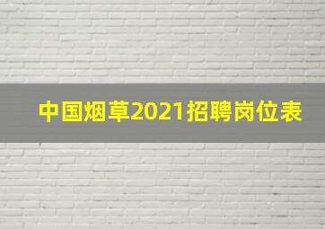 中国烟草2021招聘岗位表