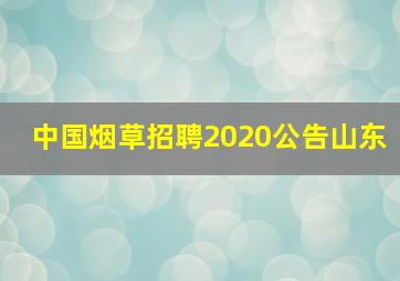 中国烟草招聘2020公告山东