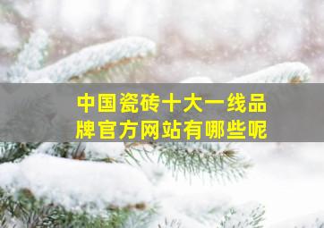 中国瓷砖十大一线品牌官方网站有哪些呢