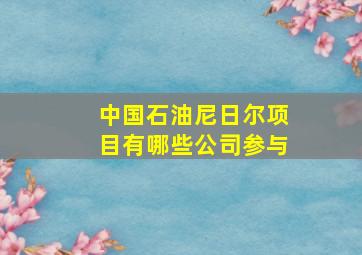 中国石油尼日尔项目有哪些公司参与