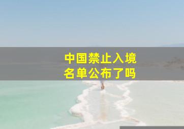 中国禁止入境名单公布了吗