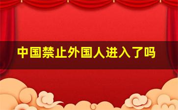 中国禁止外国人进入了吗