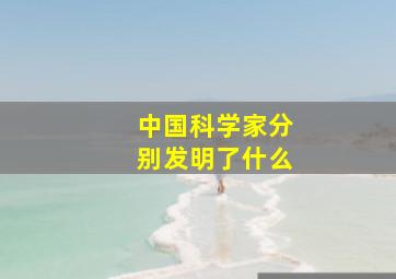 中国科学家分别发明了什么