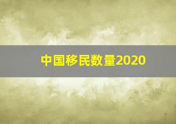 中国移民数量2020