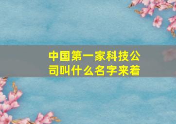 中国第一家科技公司叫什么名字来着