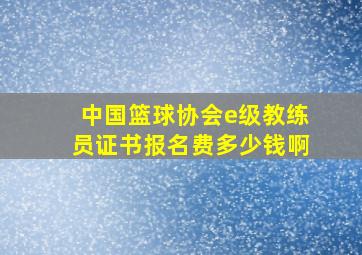 中国篮球协会e级教练员证书报名费多少钱啊