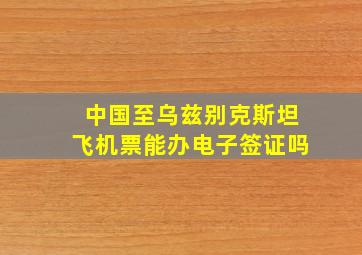 中国至乌兹别克斯坦飞机票能办电子签证吗