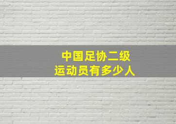 中国足协二级运动员有多少人