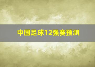 中国足球12强赛预测