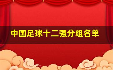 中国足球十二强分组名单