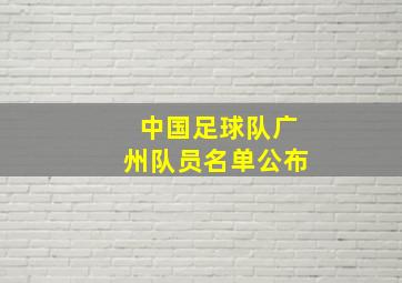 中国足球队广州队员名单公布