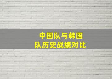 中国队与韩国队历史战绩对比