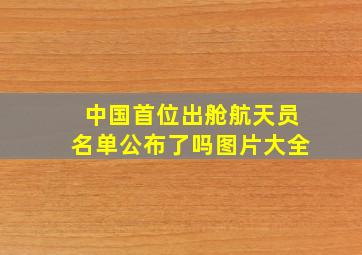 中国首位出舱航天员名单公布了吗图片大全