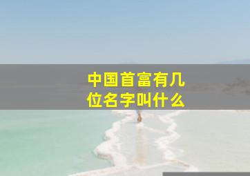 中国首富有几位名字叫什么