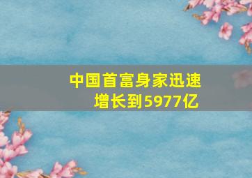 中国首富身家迅速增长到5977亿