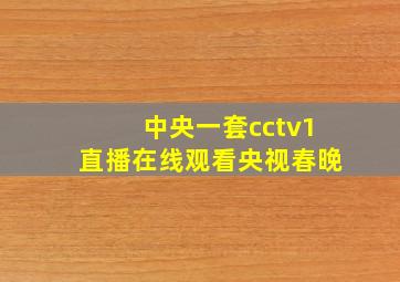 中央一套cctv1直播在线观看央视春晚