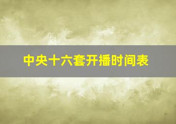 中央十六套开播时间表