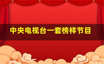 中央电视台一套榜样节目