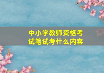 中小学教师资格考试笔试考什么内容