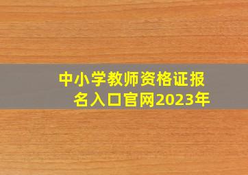 中小学教师资格证报名入口官网2023年