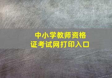 中小学教师资格证考试网打印入口