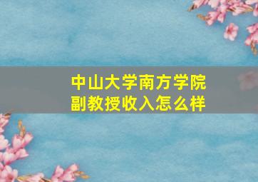 中山大学南方学院副教授收入怎么样