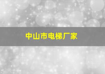 中山市电梯厂家