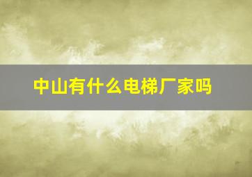 中山有什么电梯厂家吗