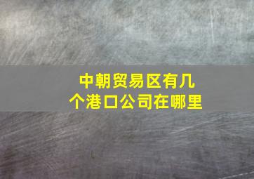 中朝贸易区有几个港口公司在哪里