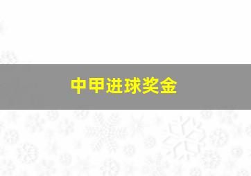 中甲进球奖金