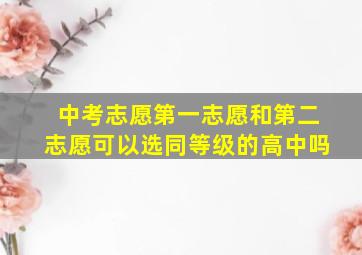 中考志愿第一志愿和第二志愿可以选同等级的高中吗