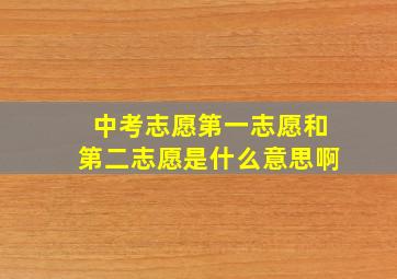 中考志愿第一志愿和第二志愿是什么意思啊