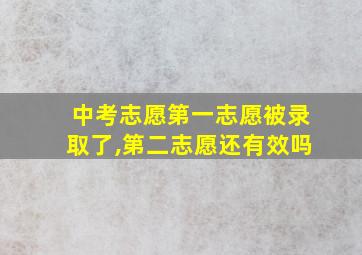 中考志愿第一志愿被录取了,第二志愿还有效吗